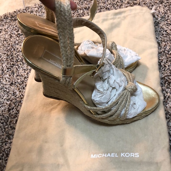 Michael Kors Strappy Golden wedges💕🌸 - Picture 8 of 8